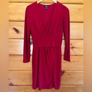 Chaps By Ralph Lauren Faux wrap Long Sleeve Dress M